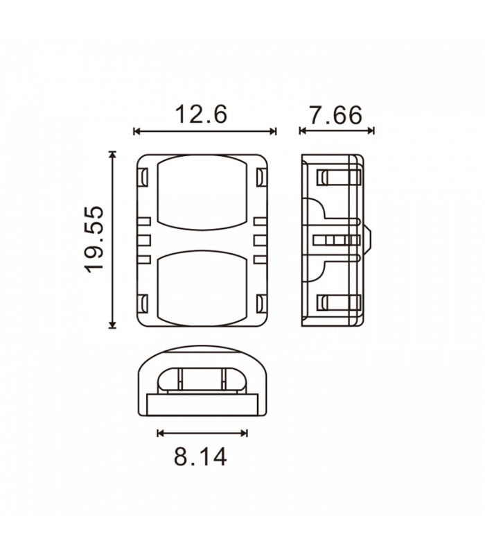Conector de Hipopótamo Para Tira Led Ip65 8Mm 2Pin