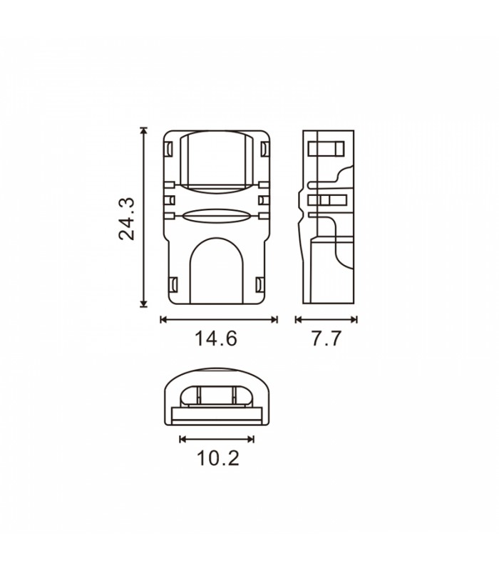 Conector de Hipopótamo Para Tira Led y Cable Ip65 10Mm 2Pin