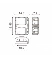 Conector de Hipopótamo Para Tira Led Ip65 10Mm 2Pin