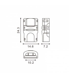 Conector de Hipopótamo Para Tira Led y Cable Ip65 10Mm 3Pin