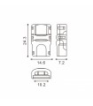 Conector de Hipopótamo Para Tira Led y Cable Ip65 10Mm 3Pin