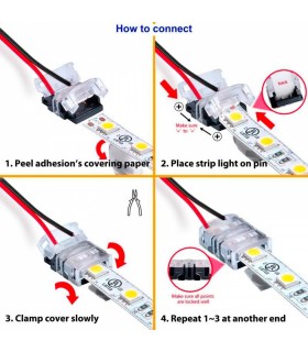 Conector de Hipopótamo Para Tira Led y Cable Ip65 10Mm 3Pin