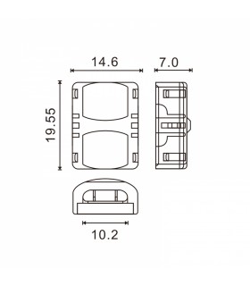 Conector de Hipopótamo Para Tira Led Ip65 10Mm 3Pin