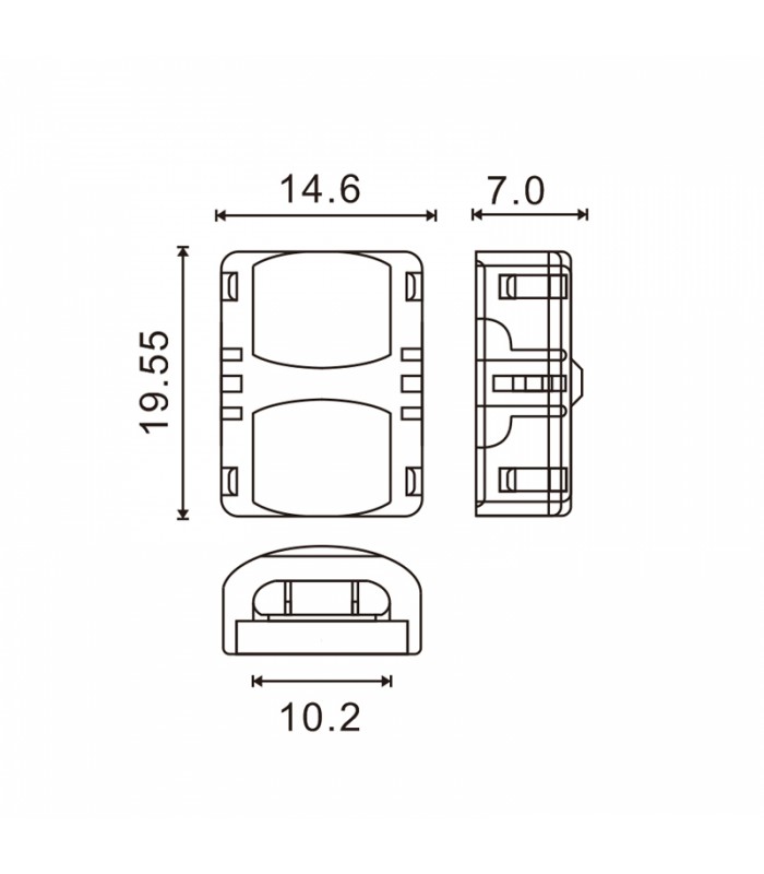 Conector de Hipopótamo Para Tira Led Ip65 10Mm 3Pin