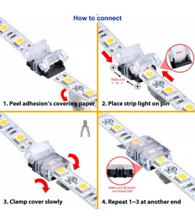 Conector de Hipopótamo Para Tira Led Ip65 10Mm 3Pin