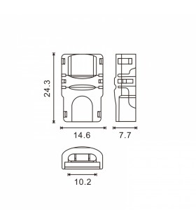 Conector de Hipopótamo Para Tira Led y Cable Ip65 10Mm 4Pin