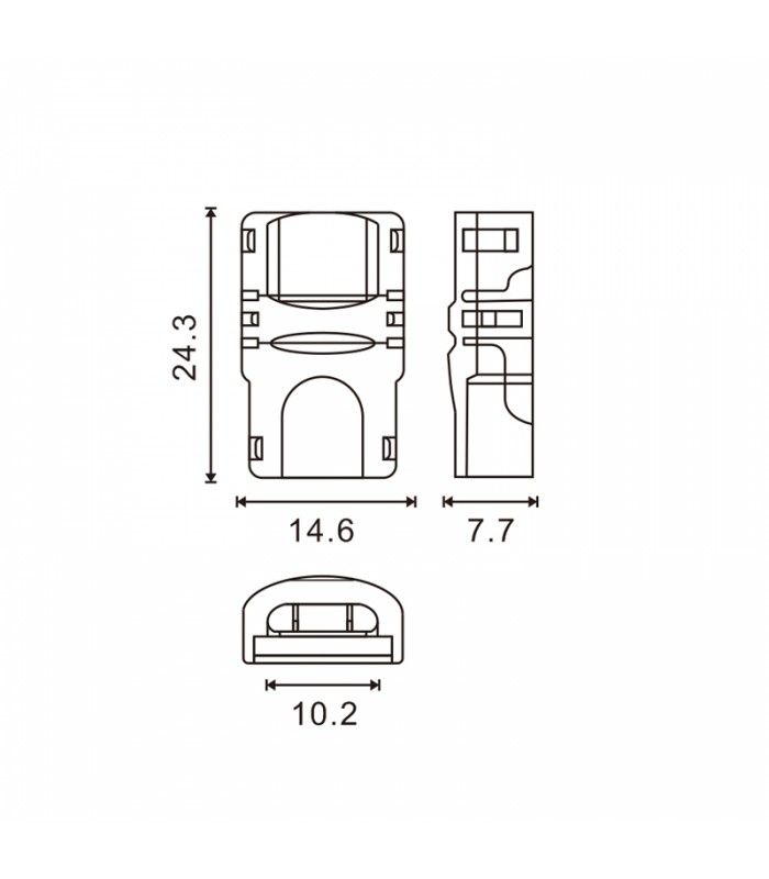 Conector de Hipopótamo Para Tira Led y Cable Ip65 10Mm 4Pin