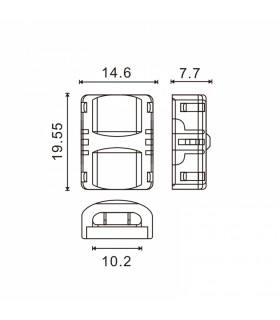 Conector de Hipopótamo Para Tira Led Ip65 10Mm 4Pin