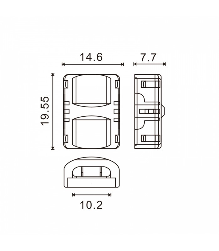 Conector de Hipopótamo Para Tira Led Ip65 10Mm 4Pin