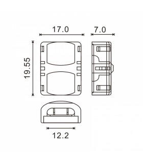 Conector de Hipopótamo Para Tira Led Ip65 12Mm 5Pin