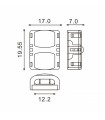 Conector de Hipopótamo Para Tira Led Ip65 12Mm 5Pin