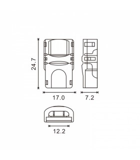 Conector de Hipopótamo Para Tira Led y Cable Ip65 12Mm 6Pin