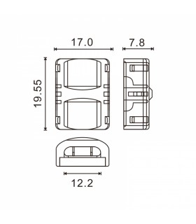 Conector de Hipopótamo Para Tira Led Ip65 12Mm 6Pin