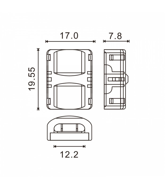 Conector de Hipopótamo Para Tira Led Ip65 12Mm 6Pin