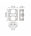 Conector de Hipopótamo Para Tira Led Ip65 12Mm 6Pin