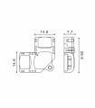 Conector de Hipopótamo L Para Tira Led Ip20 10Mm 2Pin