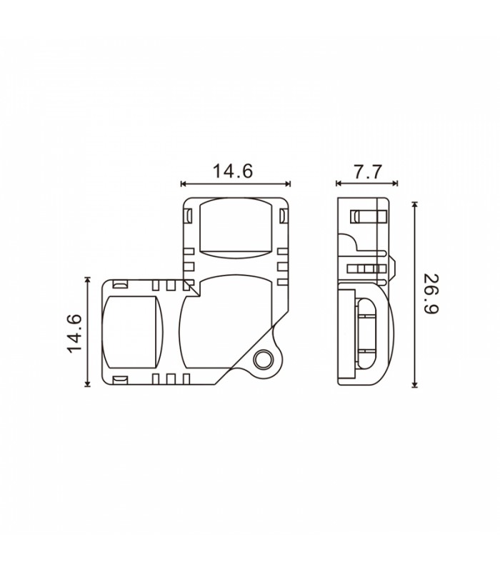 Conector de Hipopótamo L Para Tira Led Ip20 10Mm 4Pin