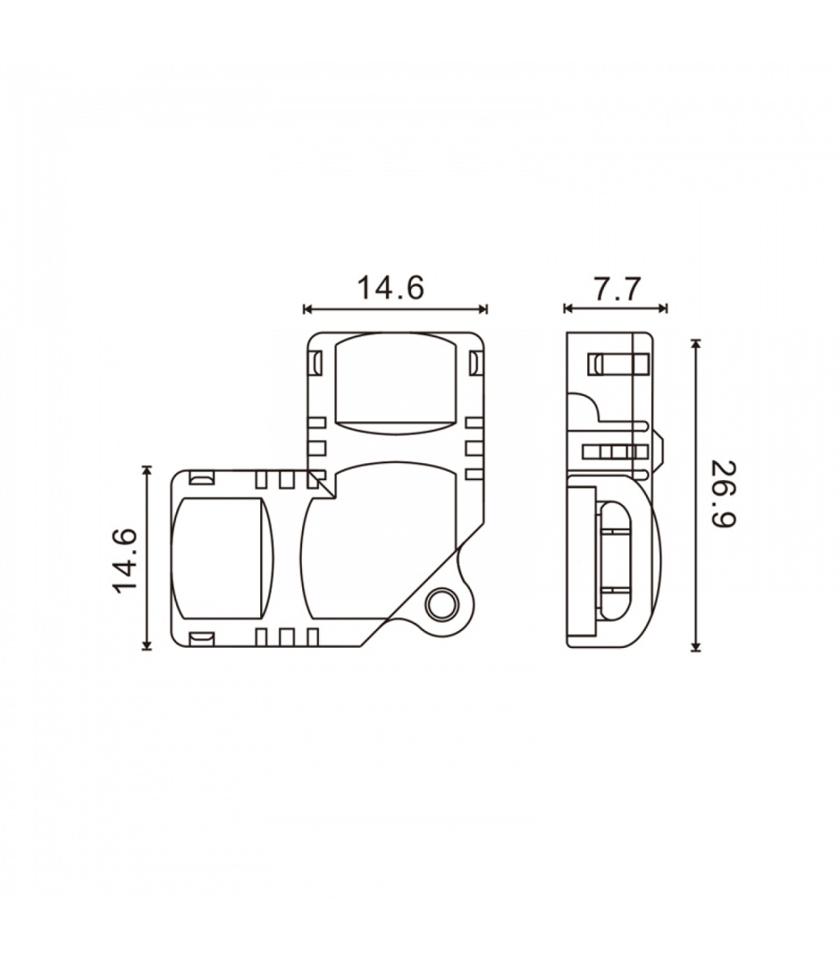 Conector de Hipopótamo L Para Tira Led Ip20 10Mm 4Pin