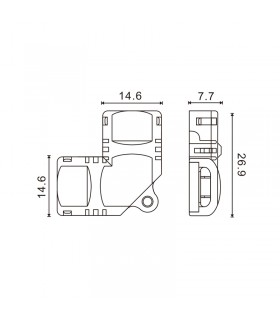 Conector de Hipopótamo L Para Tira Led Ip65 10Mm 4Pin