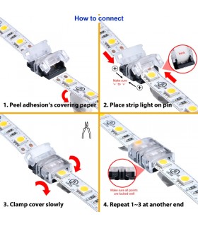 Conector de Hipopótamo L Para Tira Led Ip65 10Mm 4Pin