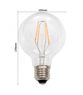 Bombilla LED filamento 8W 1.150Lm 360º  E27 GLOBO G125