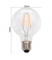 Bombilla LED filamento 8W 1.150Lm 360º  E27 GLOBO G125