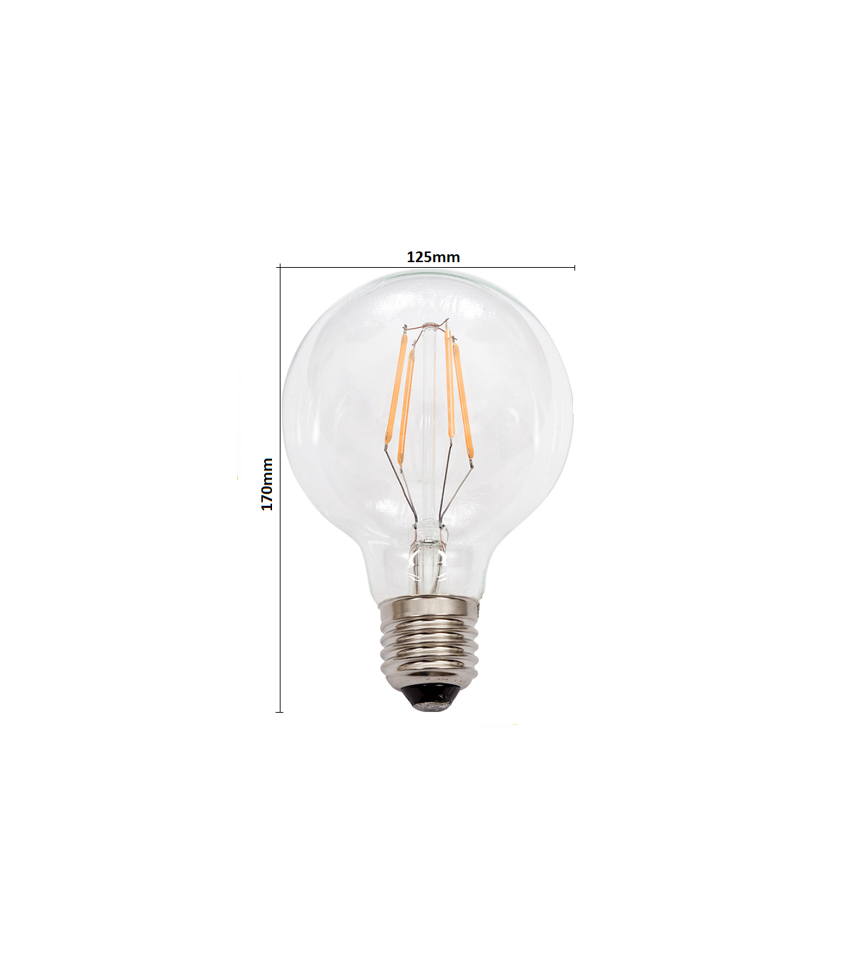 Bombilla LED filamento 8W 1.150Lm 360º  E27 GLOBO G125