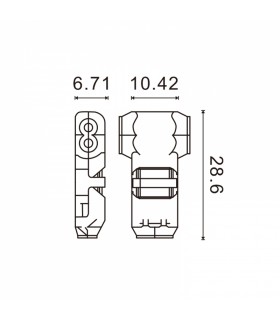 Conector Rápido En T Para 2 Cables En Paralelo - Máx. 36V 10A