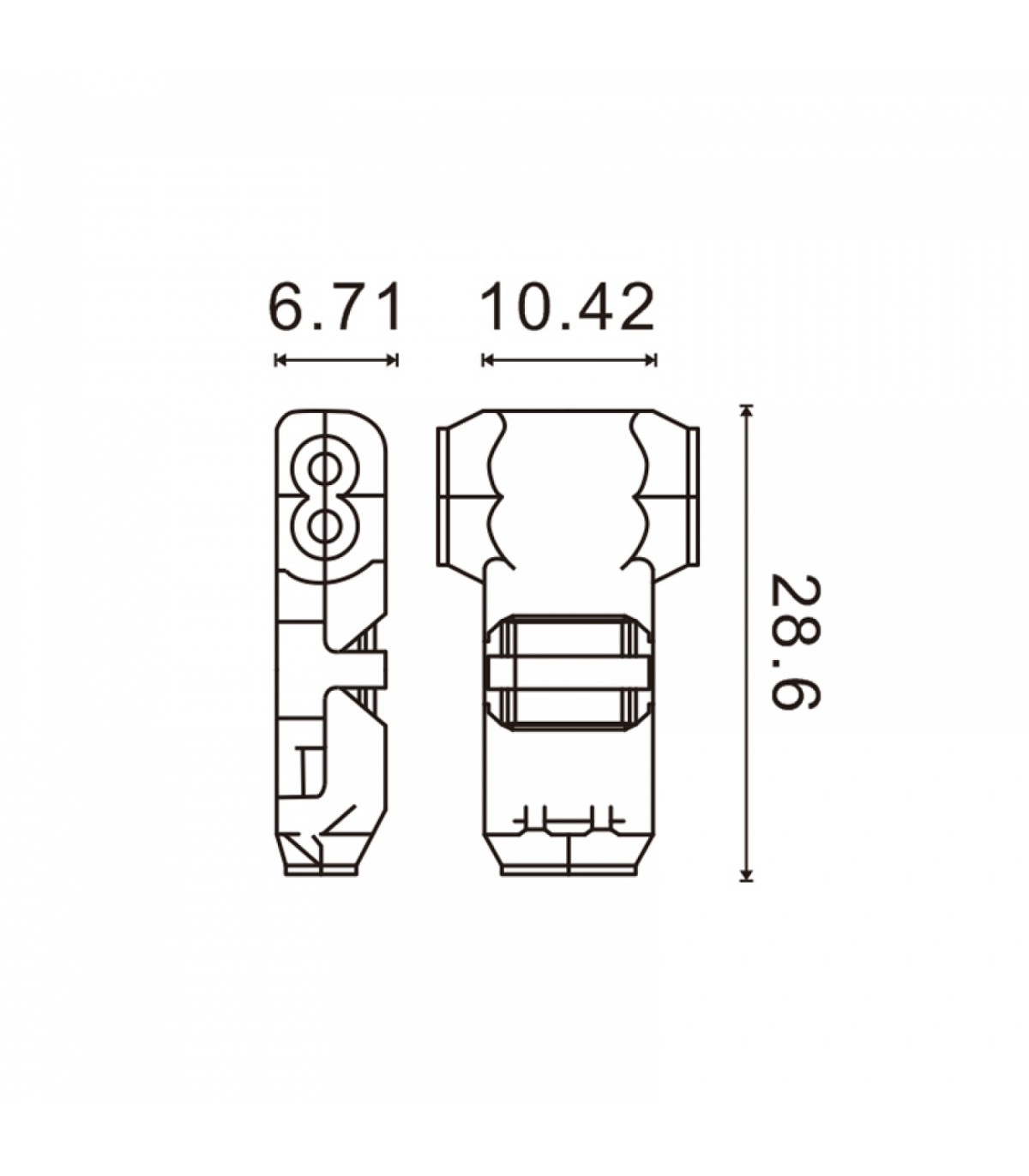 Conector Rápido En T Para 2 Cables En Paralelo - Máx. 36V 10A