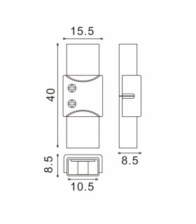Conector Intermedio Para Tira Led Ip68 10Mm Out 8Mm In 2Pin