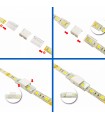 Conector Intermedio Para Tira Led Ip68 10Mm Out 8Mm In 2Pin