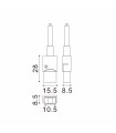 Conector de Inicio Para Tira Led Ip68 10Mm Out 8Mm In 2Pin