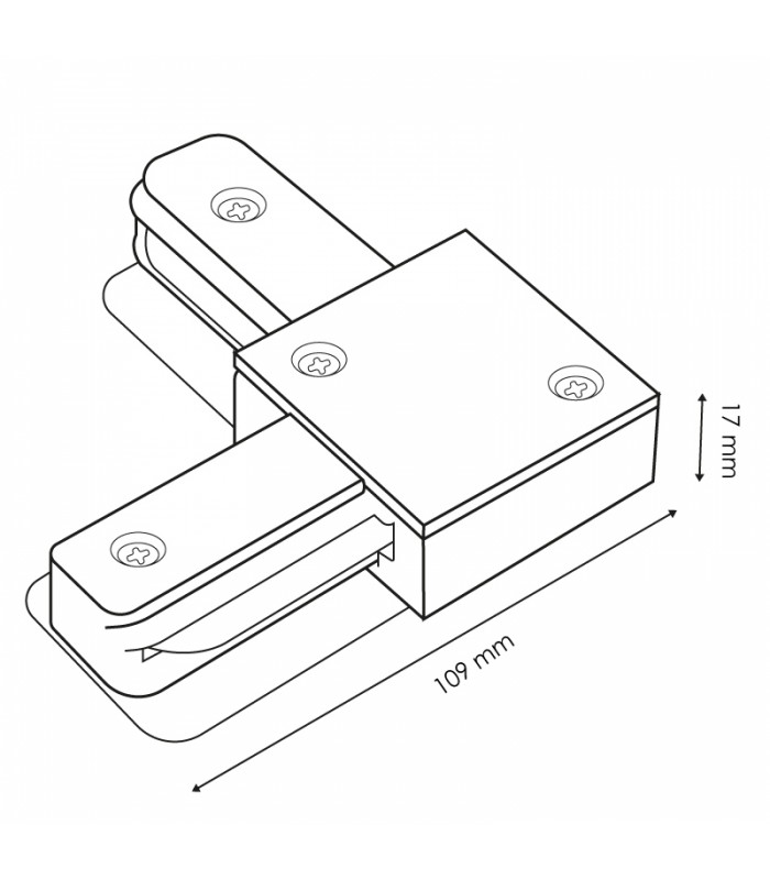 Conector En L Para Carril Monofásico