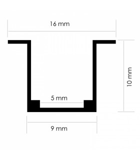 Perfil de Aluminio Con Alas Para Neón Led 24V/220V -2 Metros-