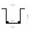 Perfil de Aluminio Con Alas Para Neón Led 24V/220V -2 Metros-