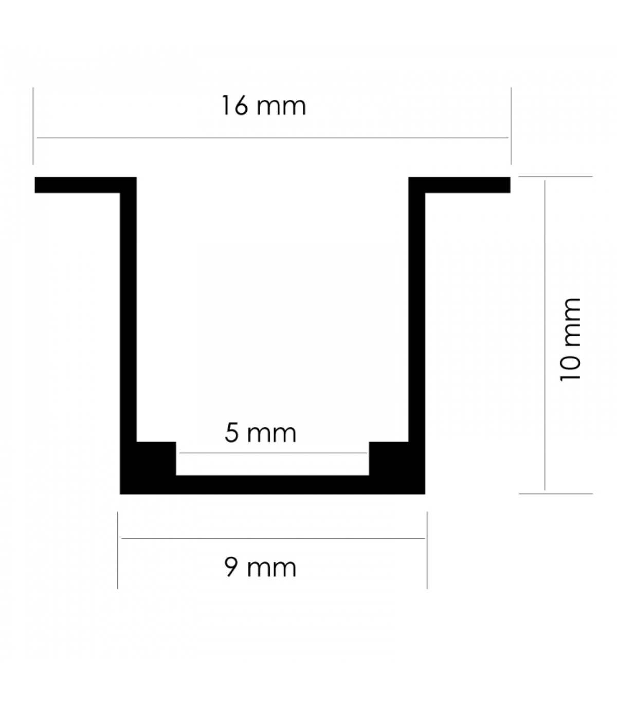 Perfil de Aluminio Con Alas Para Neón Led 24V/220V -2 Metros-