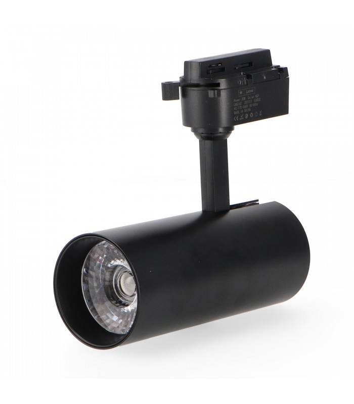 Foco Carril Monofásico ARAS 30W 3000LM 36º Negro CCT