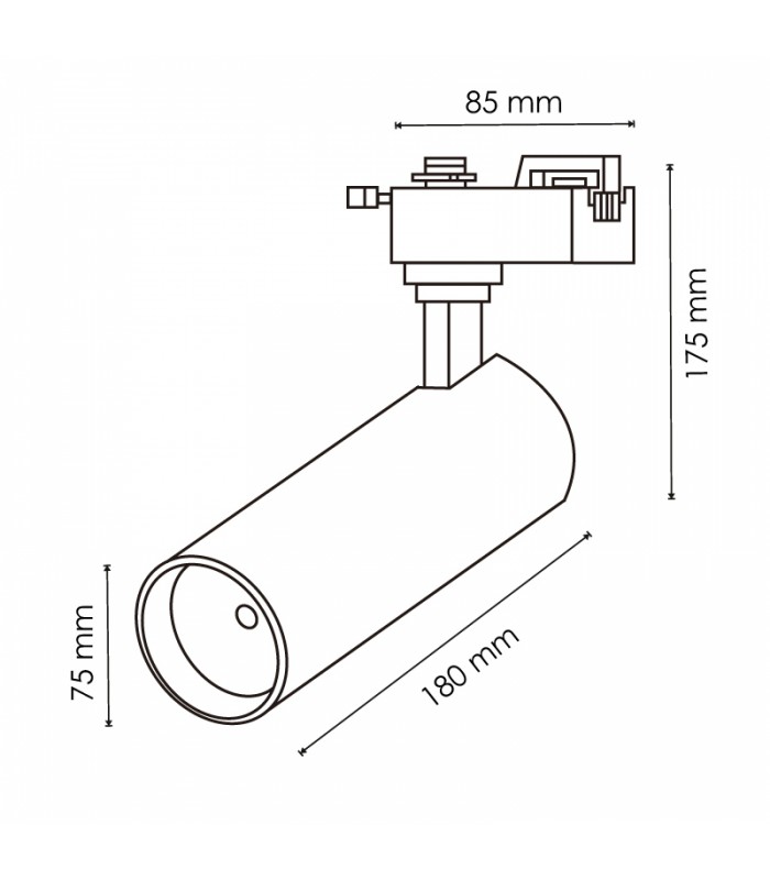 Foco Carril Monofásico ARAS 30W 3000LM 36º Negro CCT