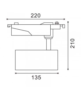 Foco Carril Monofásico PROLUX 40W 4400Lm 60º Blanco
