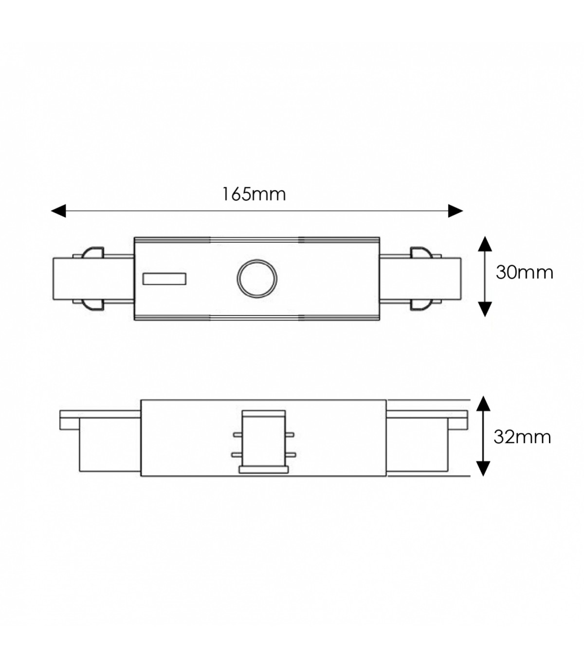 Conector Con Separador En Línea Para Carril Trifásico
