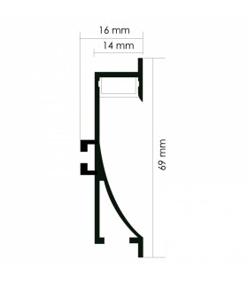 Perfil Aluminio Swinsuit Empotrar -2 Metros-