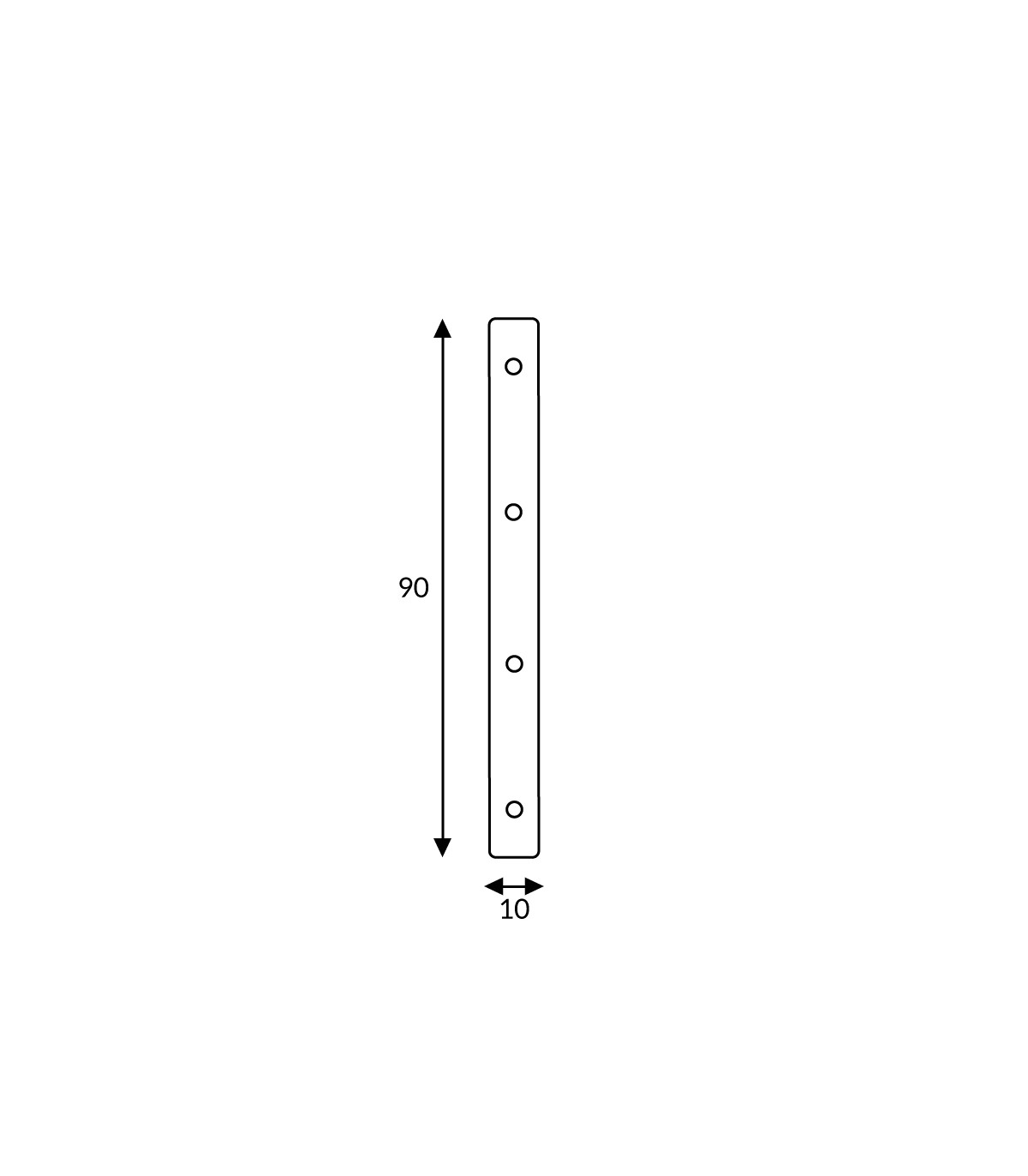 Conector Plano En Línea para Perfil Aluminio