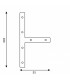 Conector Plano En T para Perfil Aluminio