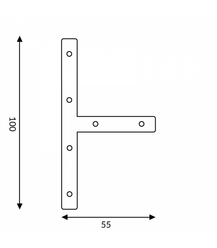 Conector Plano En T para Perfil Aluminio