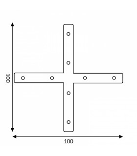 Conector Plano En X para Perfil Aluminio