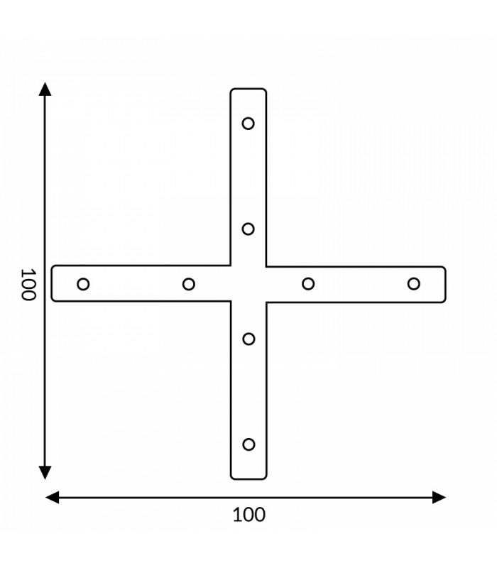 Conector Plano En X para Perfil Aluminio
