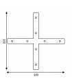 Conector Plano En X para Perfil Aluminio