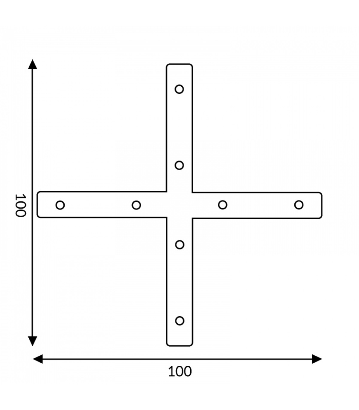 Conector Plano En X para Perfil Aluminio