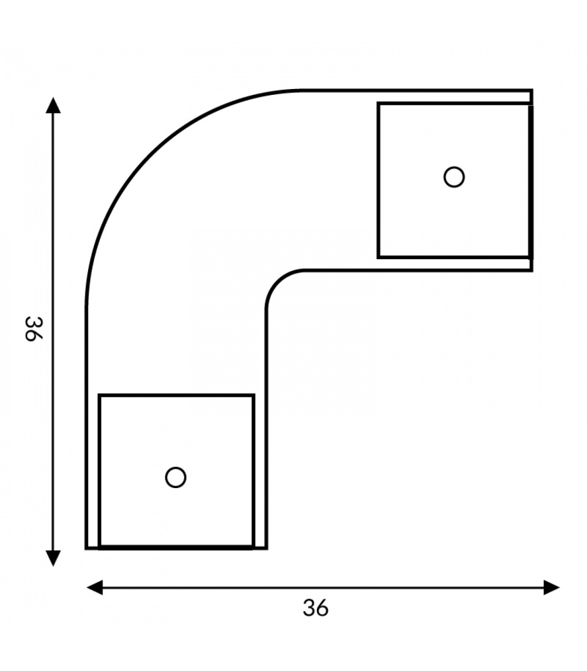 Conector 90º para Perfil Superficie HIGH