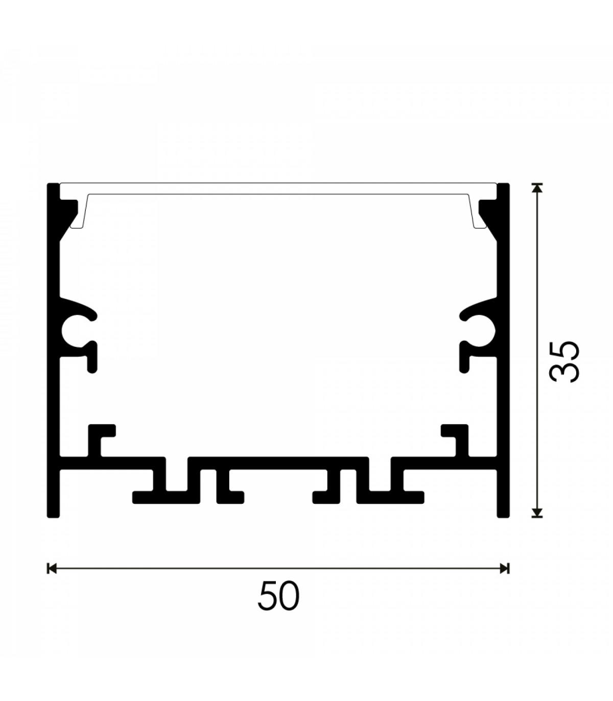 Perfil de Aluminio NING Superficie/Colgante -2 Metros-